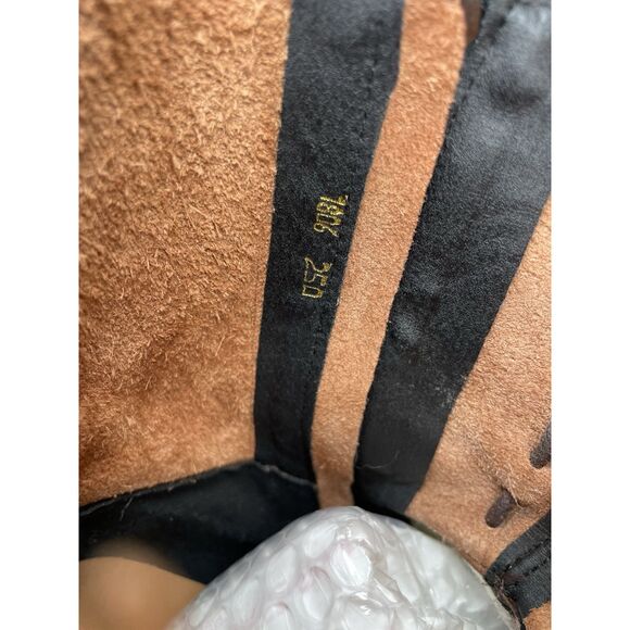 Hin Rui VTG Brown Leather Ankle Boots Rope Laces Side Zip Women 8.5M US/39EU 250 - Picture 9 of 16